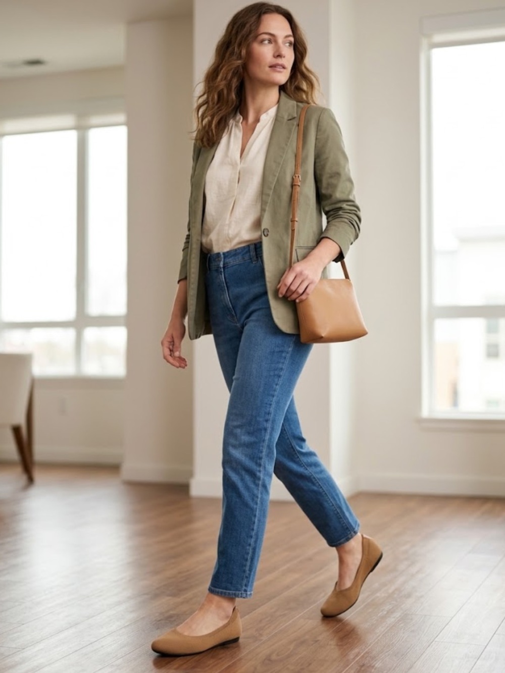 Dream Pairs Tan Round-Toe Ballet Flats